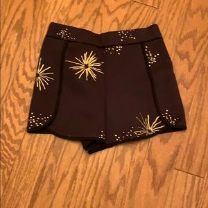 Cynthia Rowley black shorts with gold detailing